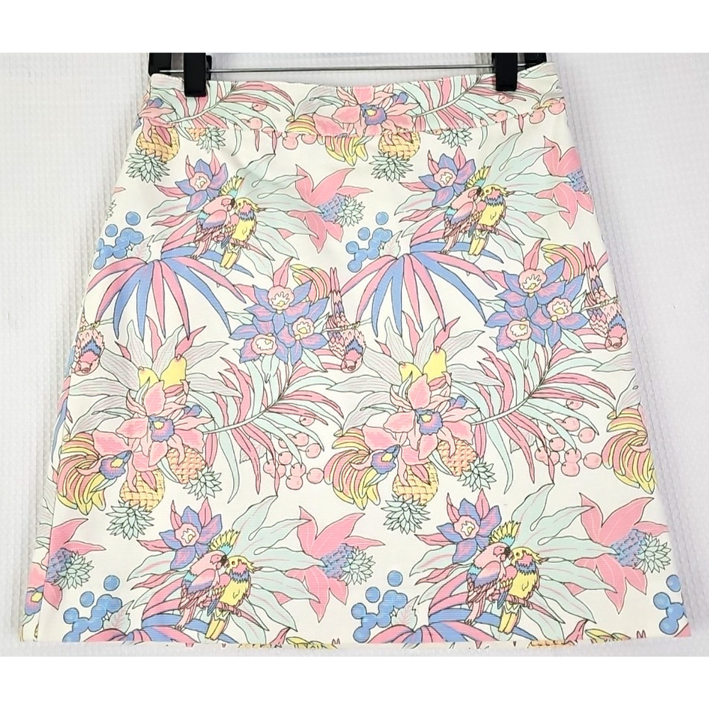 Talbots~Woman Size 2~Multicolor Animal Print Mini Cotton Blend Skirt Fully Lined